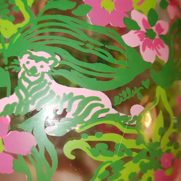 Stemless Acrylic Wine Glasses in Tiger Lilly by Lilly Pulitzer Set of 4 - Picture 3 of 11